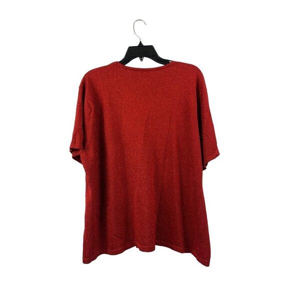 Villager Signature a Liz Claiborne Company Women's Sparkling Red Blouse - Picture 2 of 5